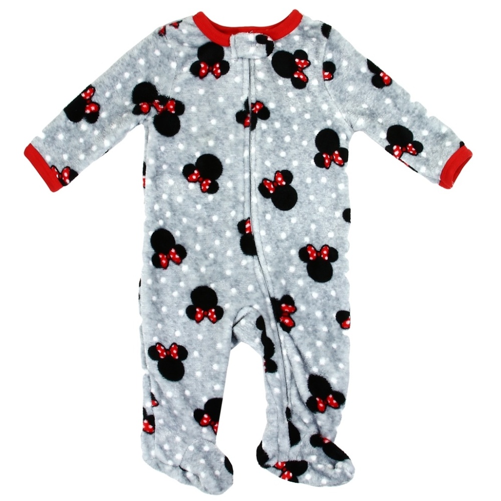 Disney Minnie Mouse Baby Girls Fleece Wobbie Sleeper One Left in 0-3 Months